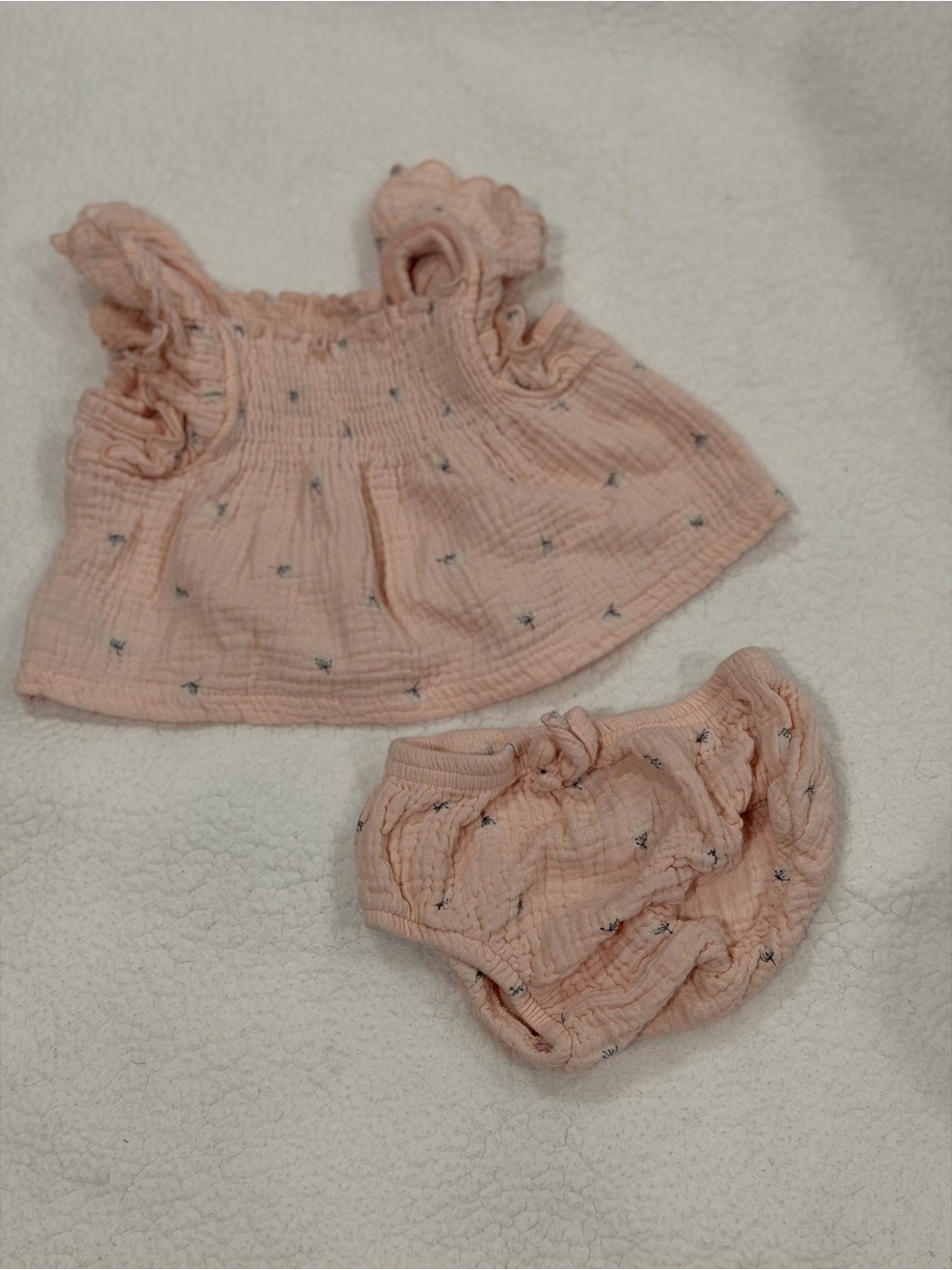 Rachel Zoe Peach Pink Ruffled Two-Piece Diaper Cover Set